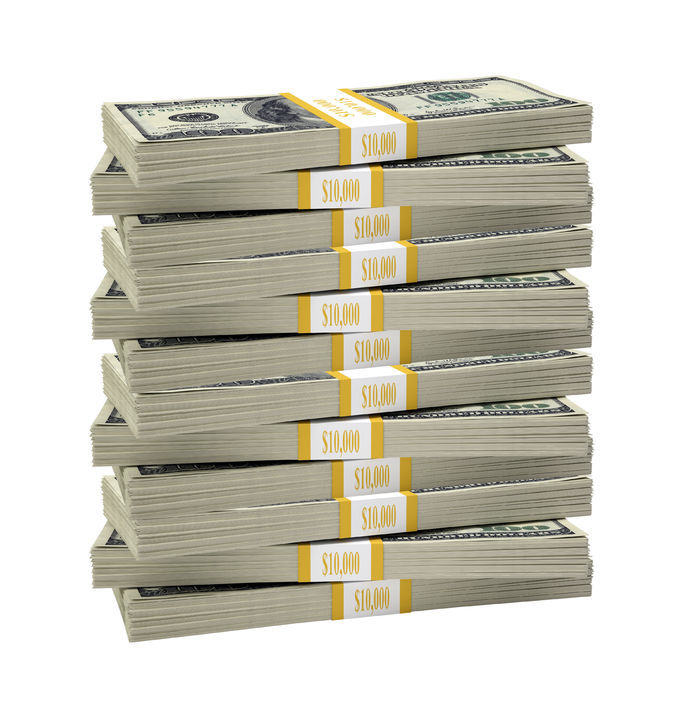 42647442 - big stack of dollar on isolated white background - campeondelpueblo.com